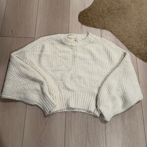 Pilcro Cream Crew Neck Sweater